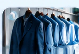 Prendas formales colgadas para un cuidado especializado